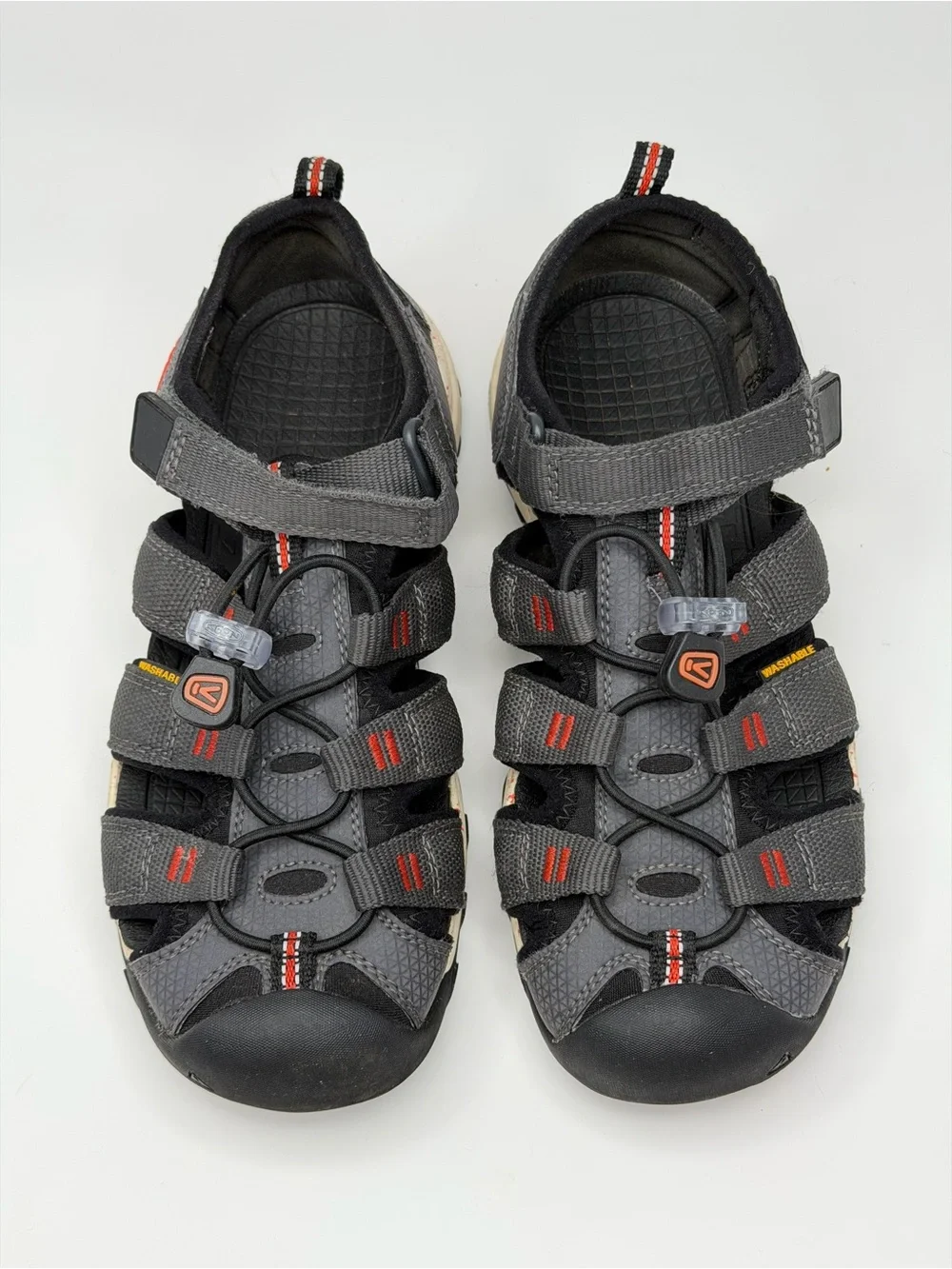 KEEN Newport Neo H2 Kids Size 3 Gray Orange Closed Toe Water Sandals Outdoor